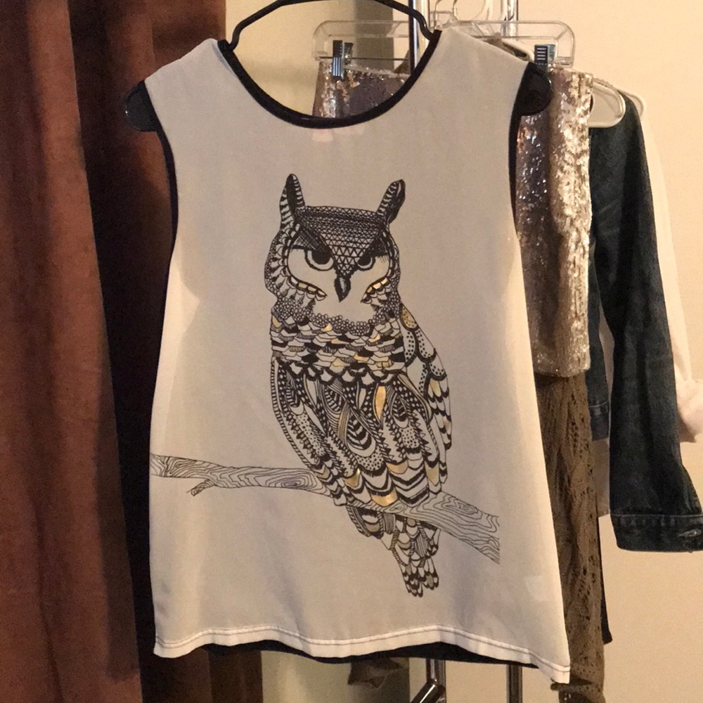 Sheer Owl Tank Top